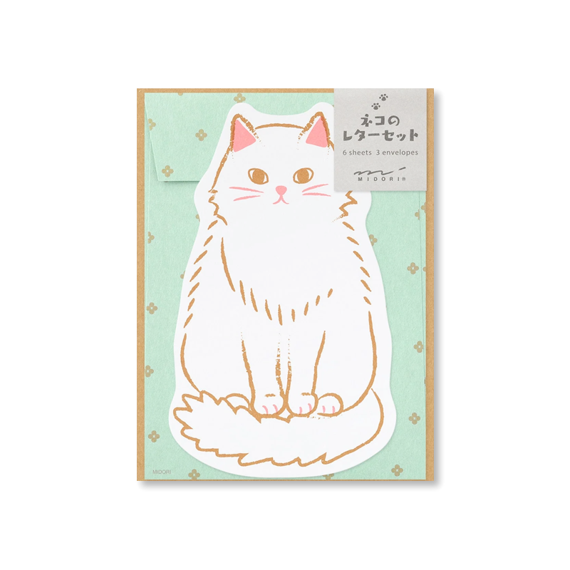 Die-Cut Cat Stationery Set