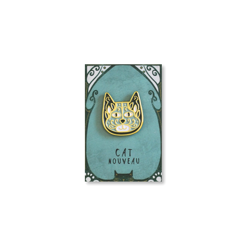 Cat Nouveau Art Meowment Enamel Pin