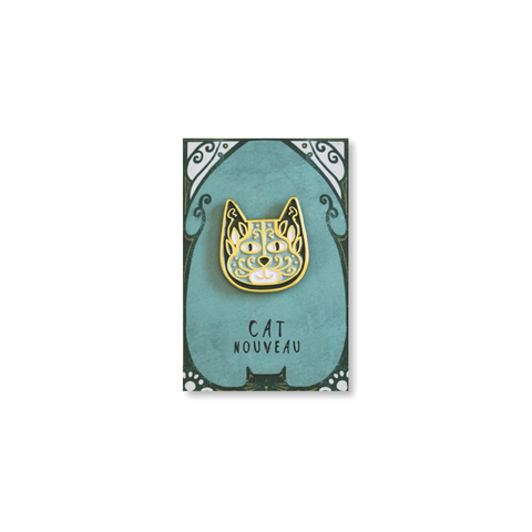 Cat Nouveau Art Meowment Enamel Pin