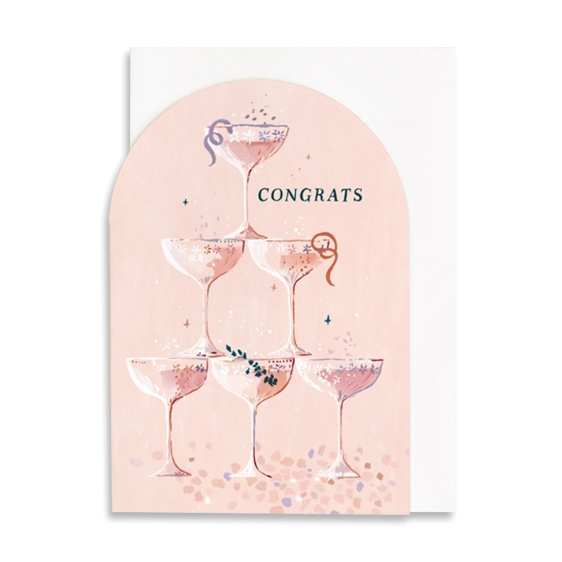 Champagne Congratulations Single Card
