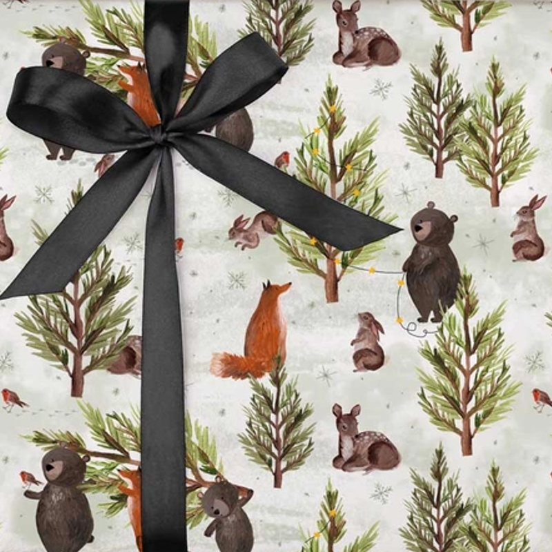 Christmas Animals Gift Wrap Sheet