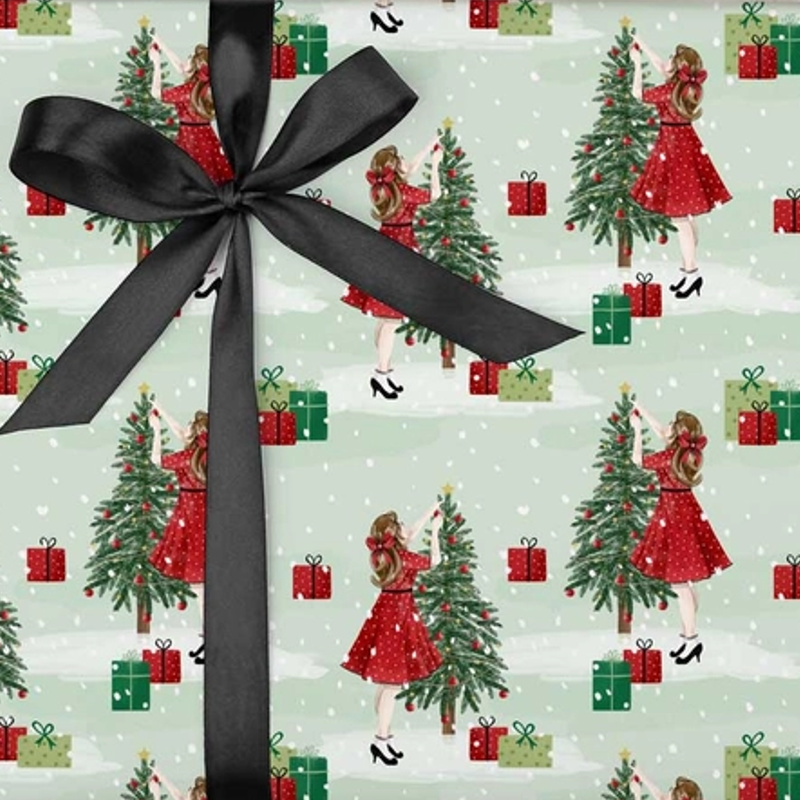 Christmas Tree Gift Wrap Sheet