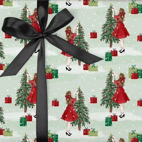 Christmas Tree Gift Wrap Sheet