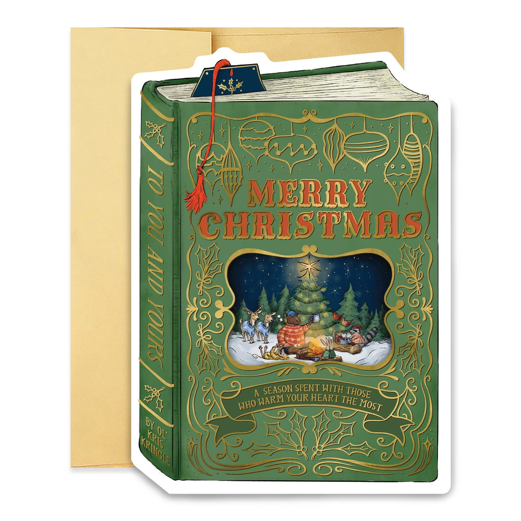 Merry Christmas Book Cover Single Card