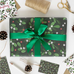 Christmas Green Mistletoe Gift Wrap Sheet