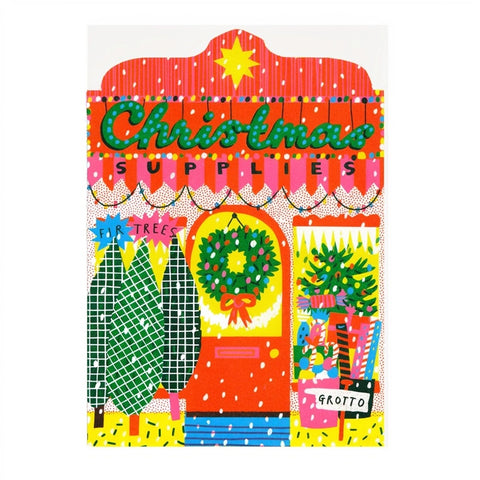 Christmas Shop Die Cut Single Card