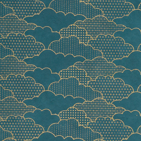 Cloud - Gold on Dark Teal