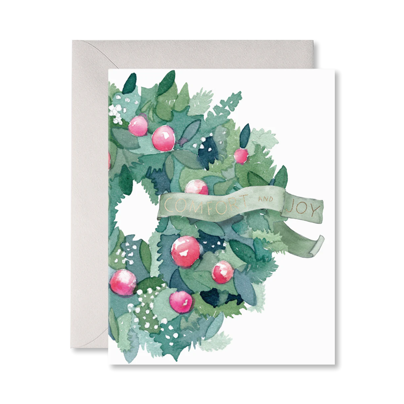 Comfort & Joy Wreath Single Card