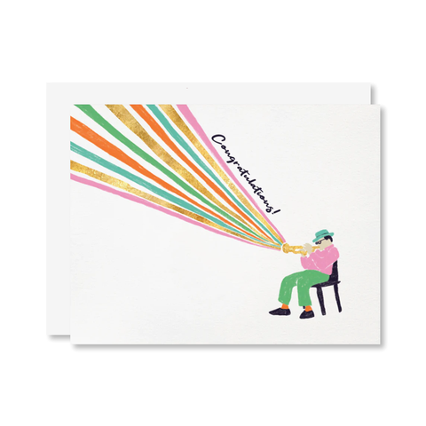 Congrats Trumpet Single Card