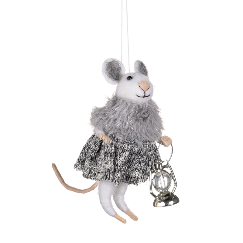 Crystal In Faux Fur Felt Ornament