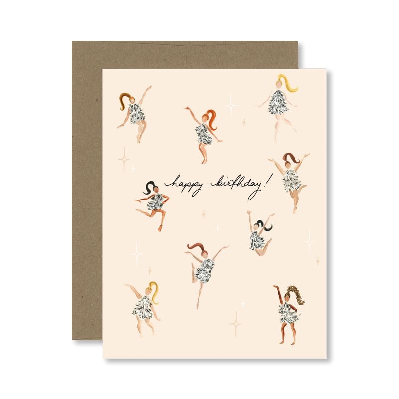 Birthday Disco Girls Single Card