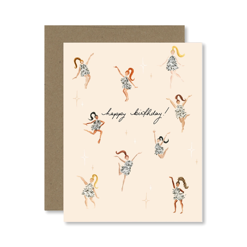 Birthday Disco Girls Single Card