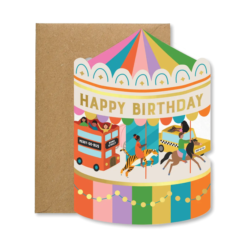 Fairground Carousel Single Card