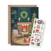 Cozy Fireplace Sticker Scene Single Card