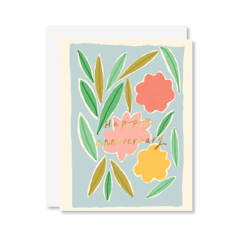 Floral Anniversary Single Card