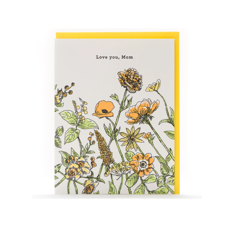 Floral Love You Mom Single Card