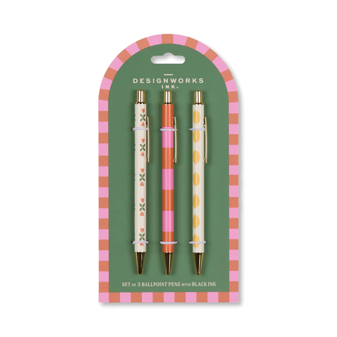 A Dopo! Flower, Stripes, & Lemon Pen Set