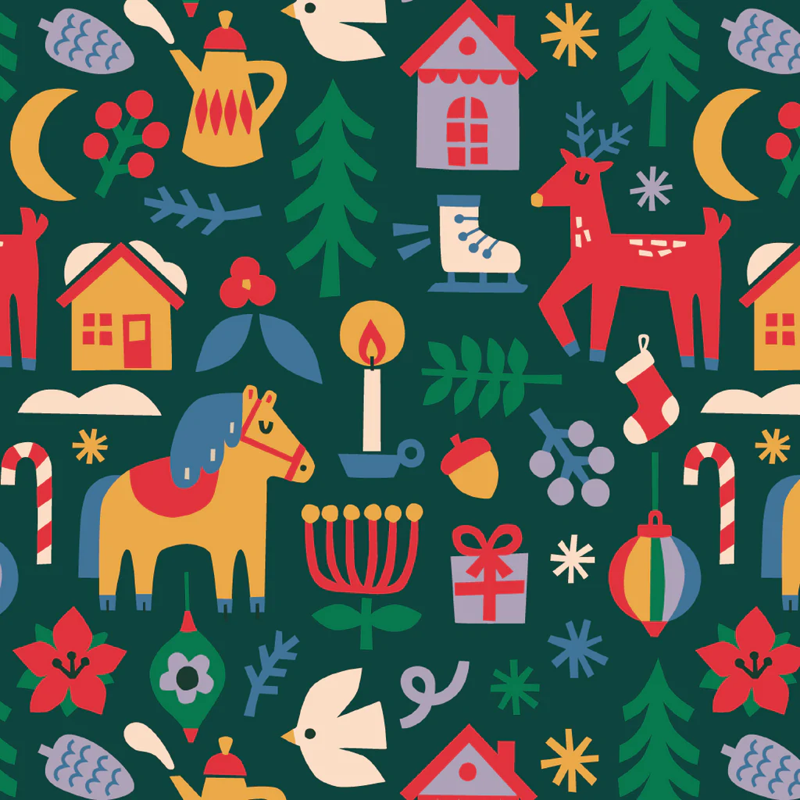 Folk Gift Wrap Sheet