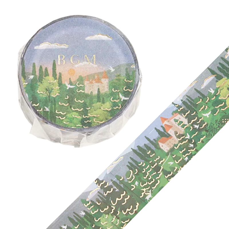 Foil Stamp Forest Castle Washi Tape - 20mm