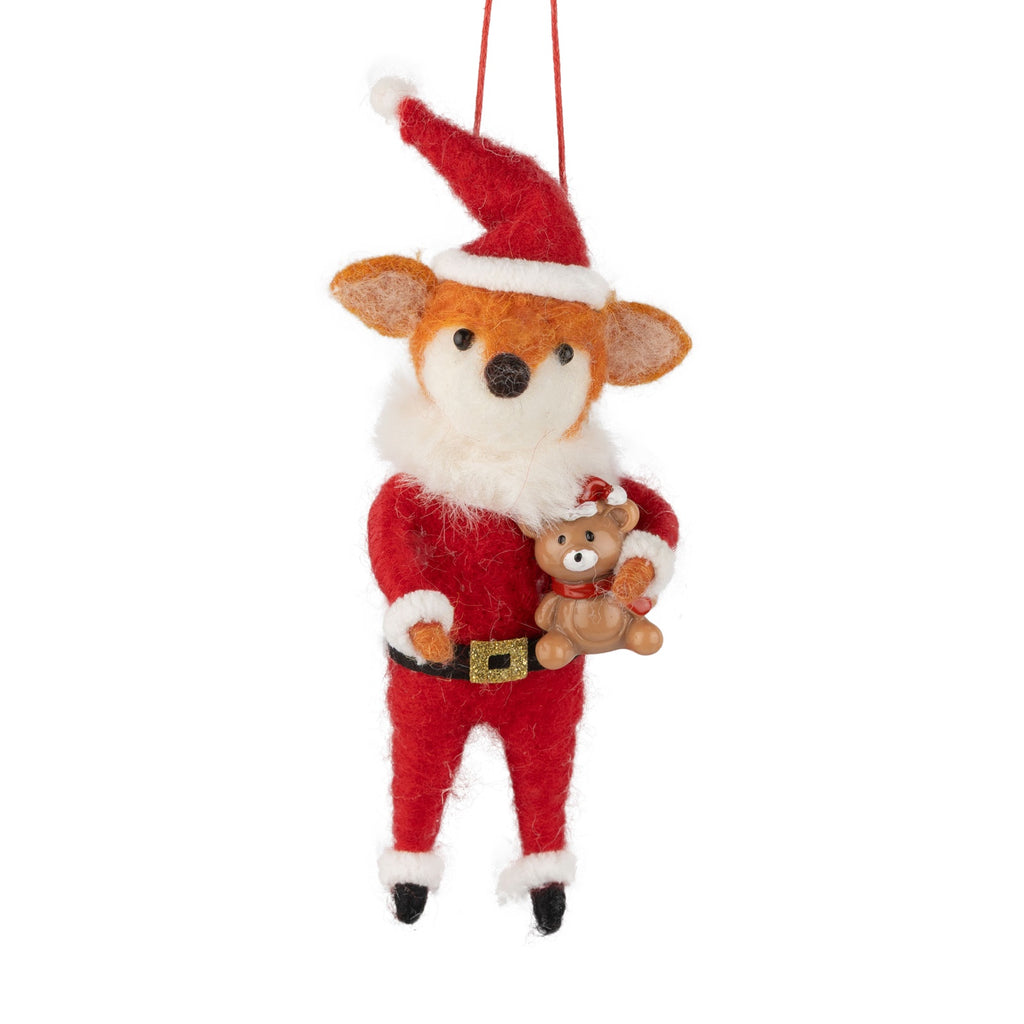 Foxy Saint Nick Felt Ornament