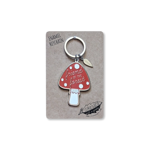 Friend of The Forest Mushroom Enamel Keychain