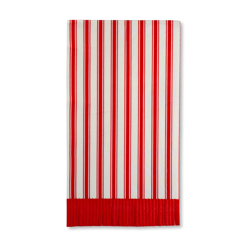 Striped Fringe Dinner Napkins
