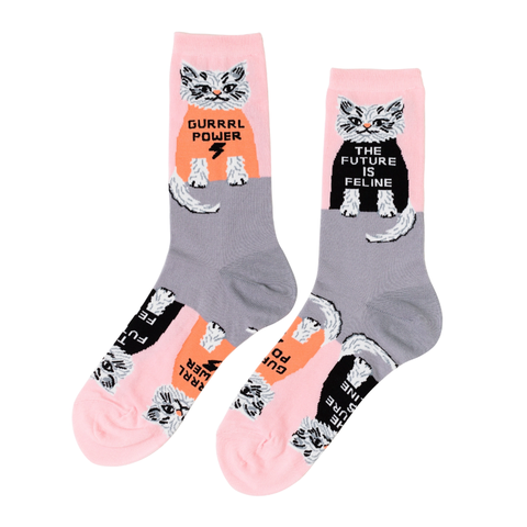 Future Is Feline Crew Socks