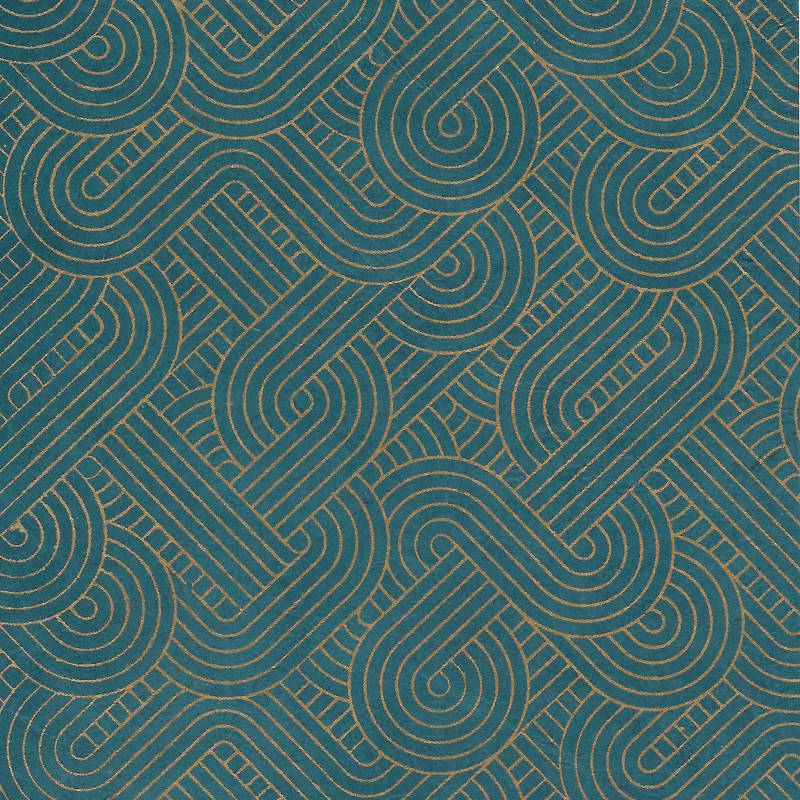 Geometric - Gold on Dark Teal