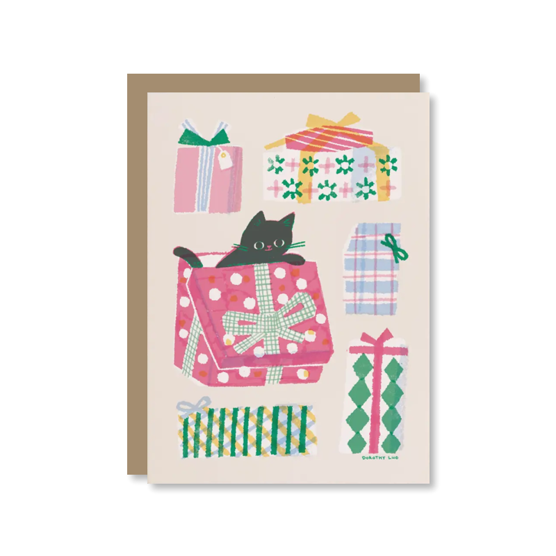 Kitty & Gift Boxes Single Card