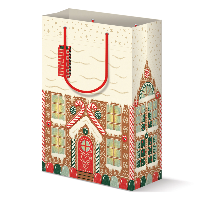 Festive Gingerbread House Large Gift Bag