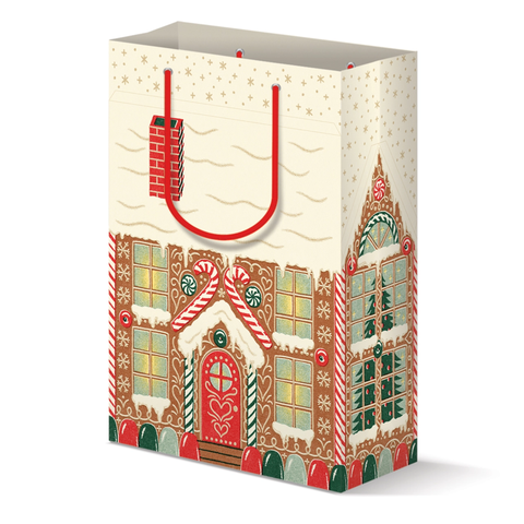 Festive Gingerbread House Large Gift Bag