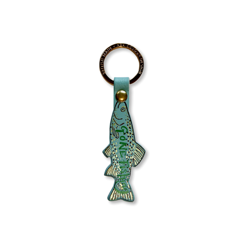 Gone Fishing Keyring - Pale Blue