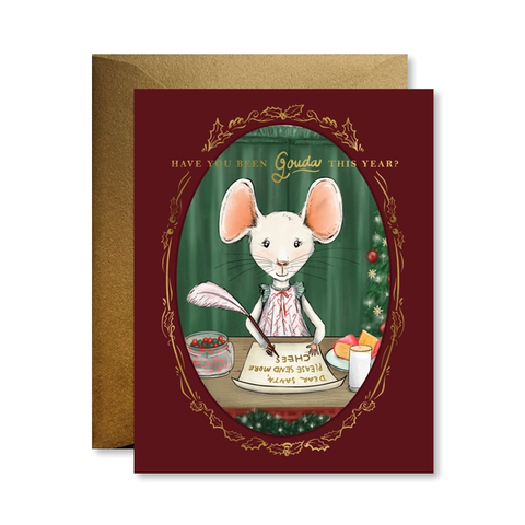 Gouda Christmas Mouse Single Card