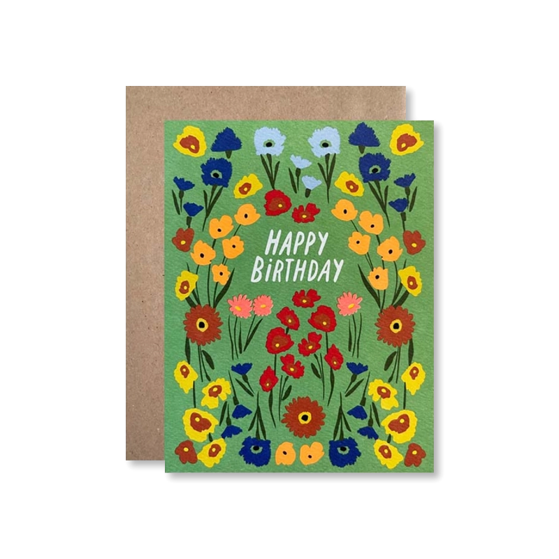 Birthday Green Garden Single Card