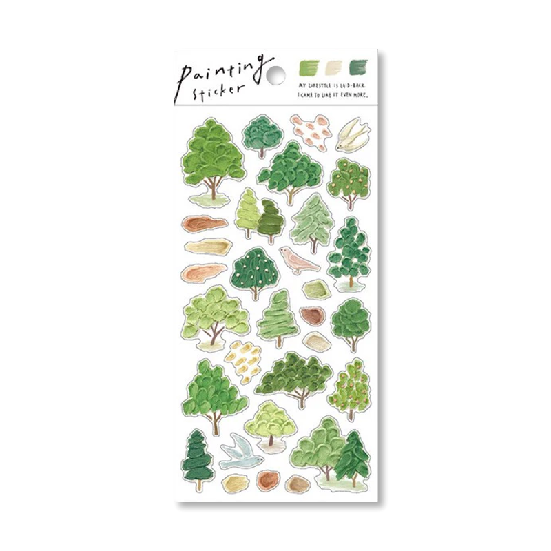 Green Forest - Painting Stickers Sheet