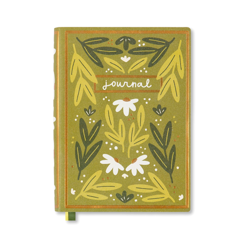 Green Floral Softcover Book Journal