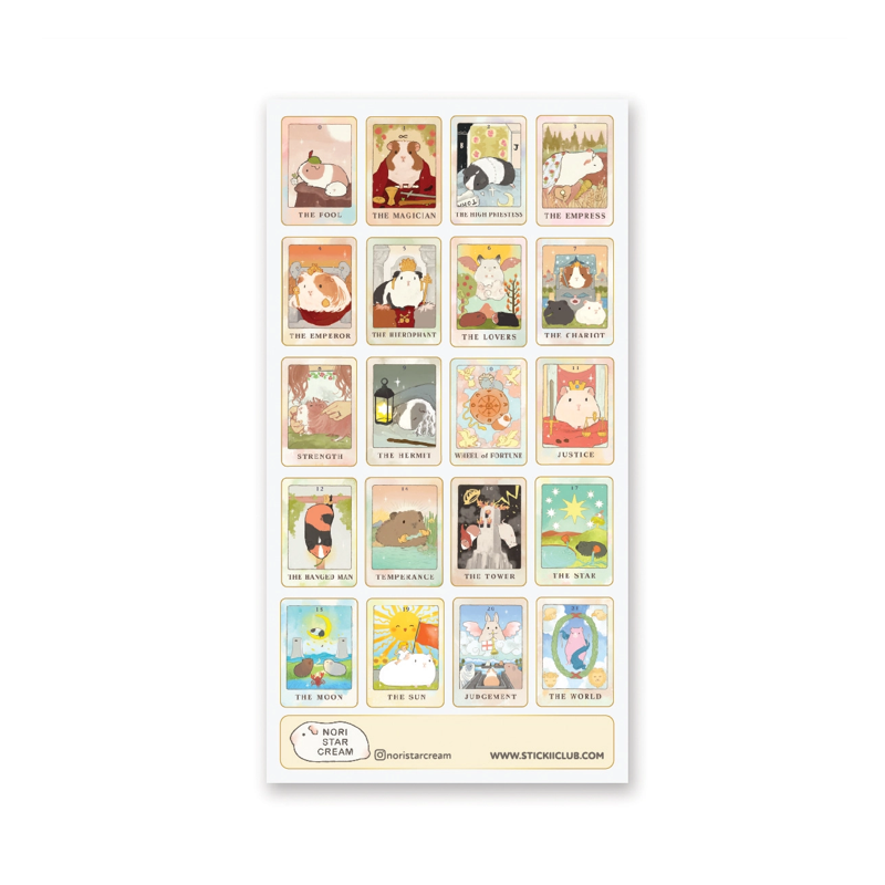 Guinea Pig Tarot Sticker Sheet