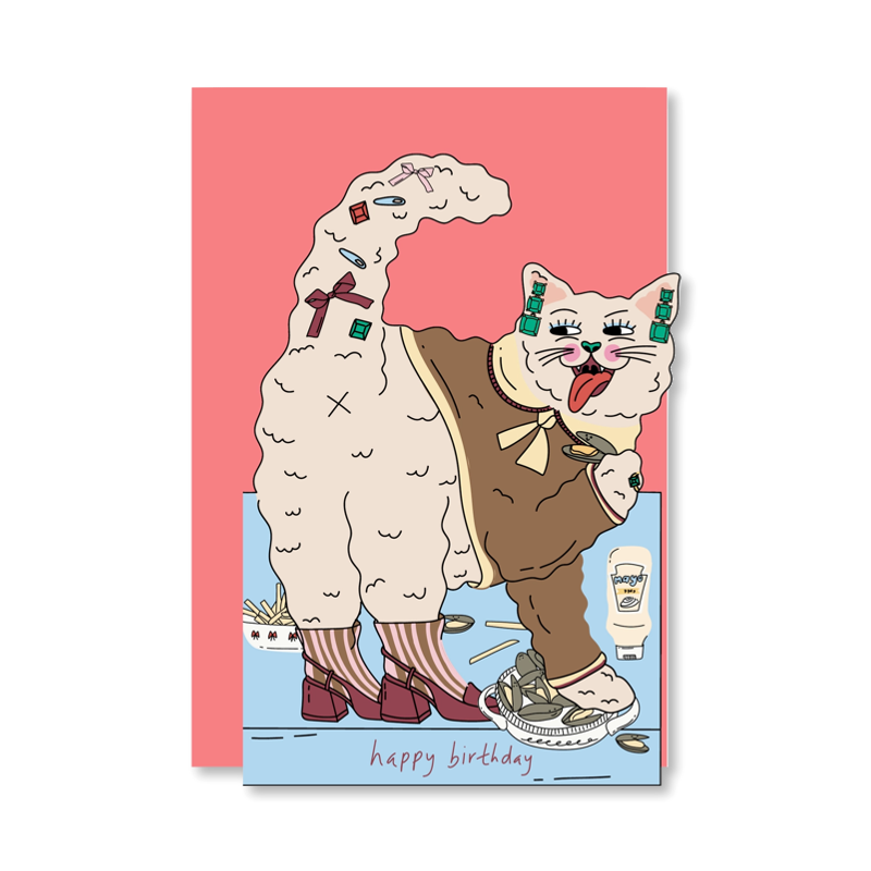 Hey Cat Moules Frites Single Card