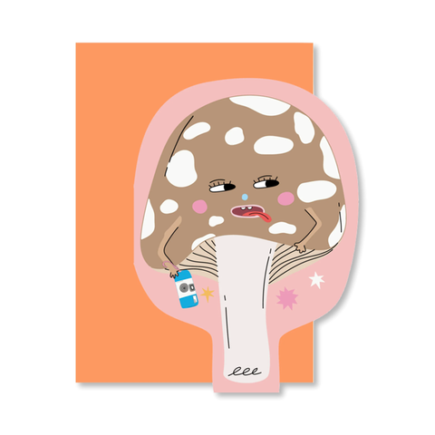 Hey Mushroom Single Card