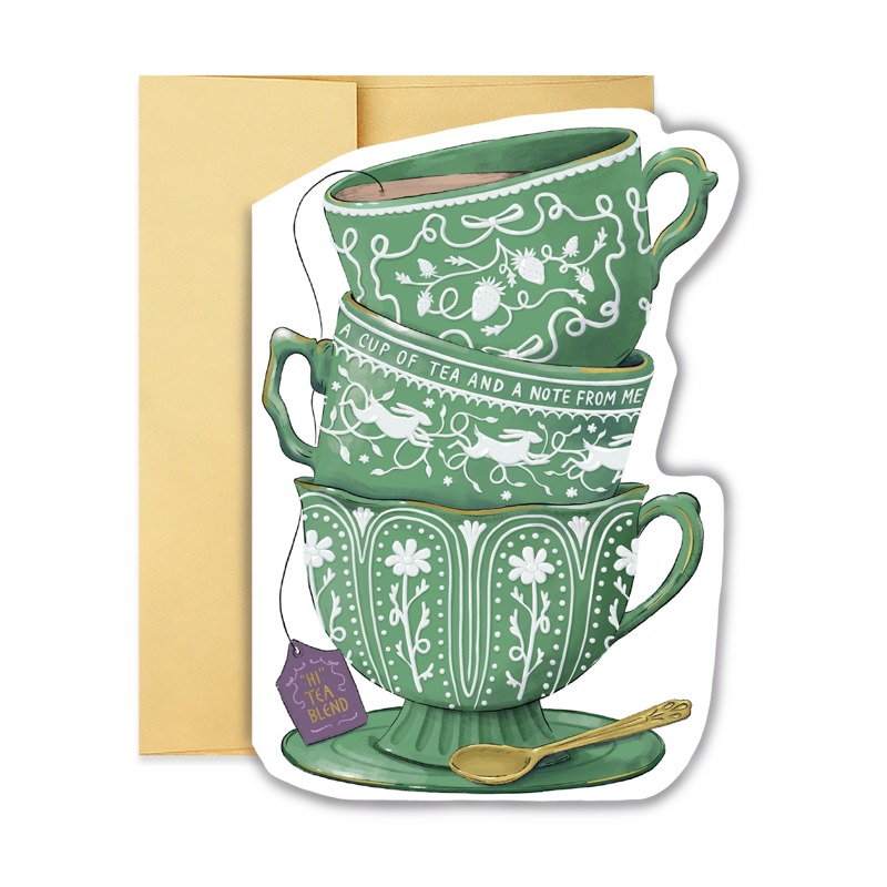 Hi Tea Teacup Stack Single Card