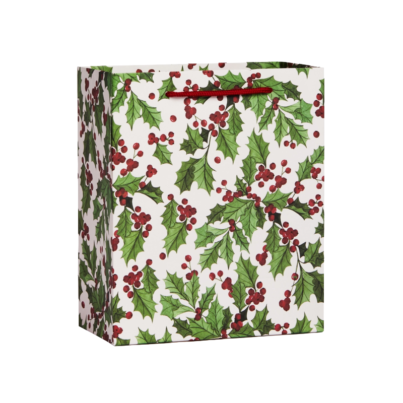 Holly Holiday Medium Gift Bag
