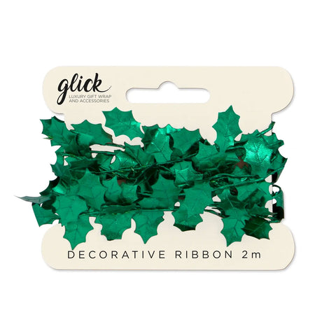 Green Holly Ribbon - 2m