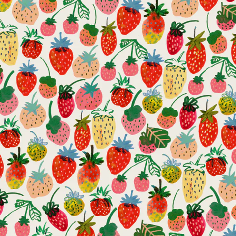 Illustrated Strawberries Gift Wrap Sheet