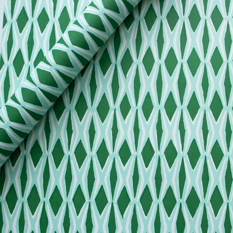 Jade & Forest Green Smocking Patterned Paper Gift Wrap