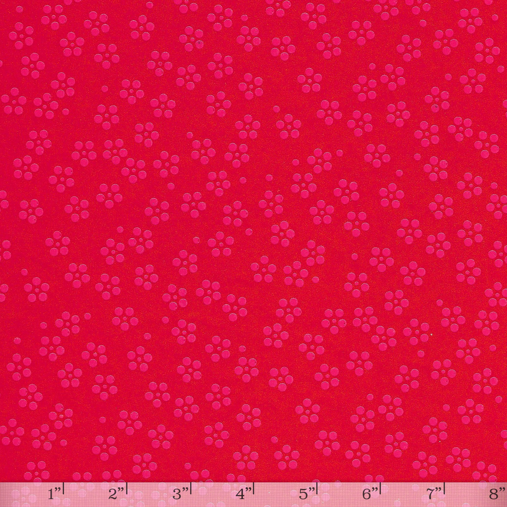 Lacquered Yuzen - Peach Blossom Pink on Red