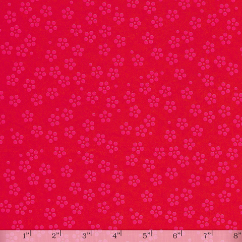 Lacquered Yuzen - Peach Blossom Pink on Red