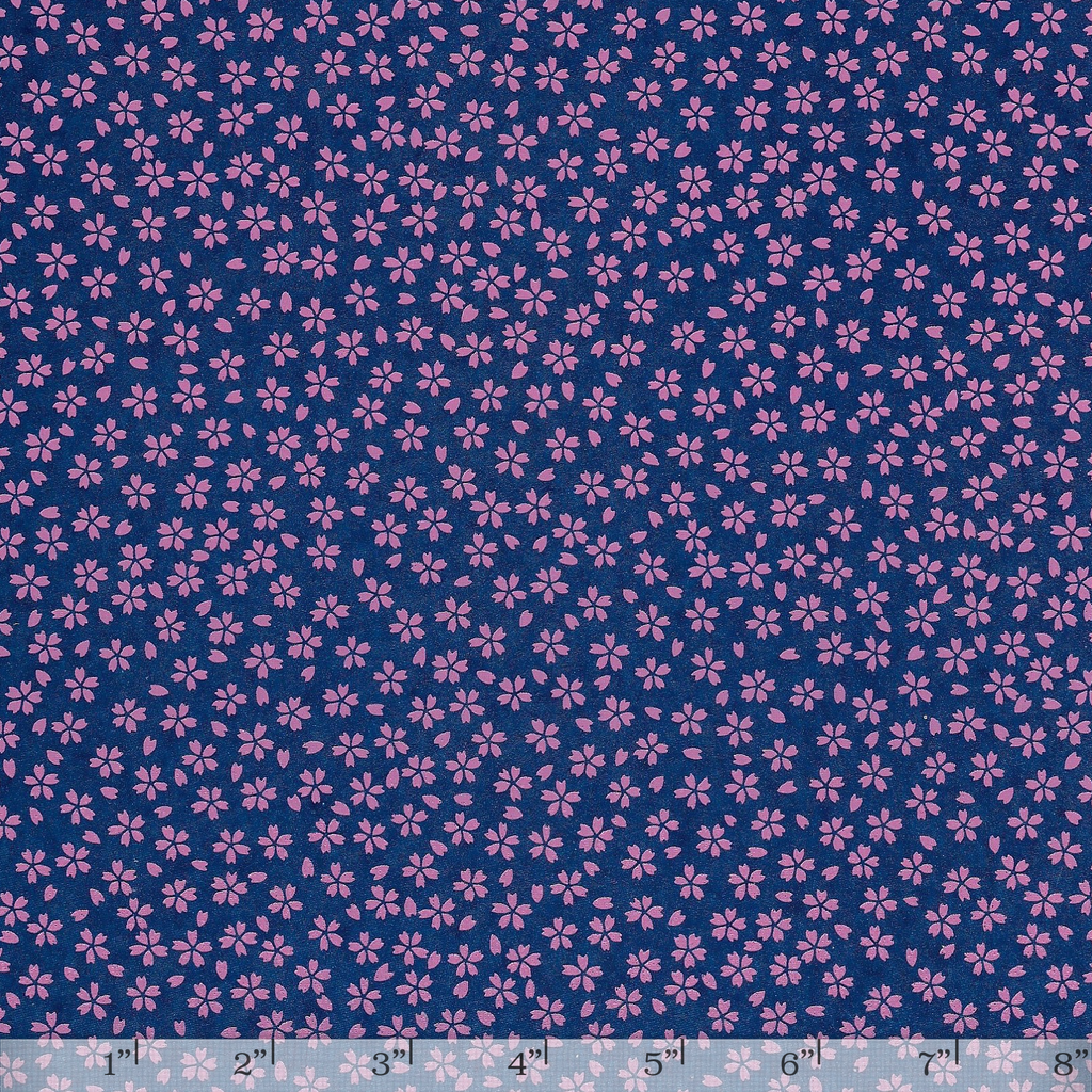 Lacquered Yuzen - Sakura Pink on Blue