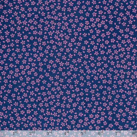 Lacquered Yuzen - Sakura Pink on Blue