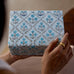 Floral Lattice Blue Opal Wrap Sheet