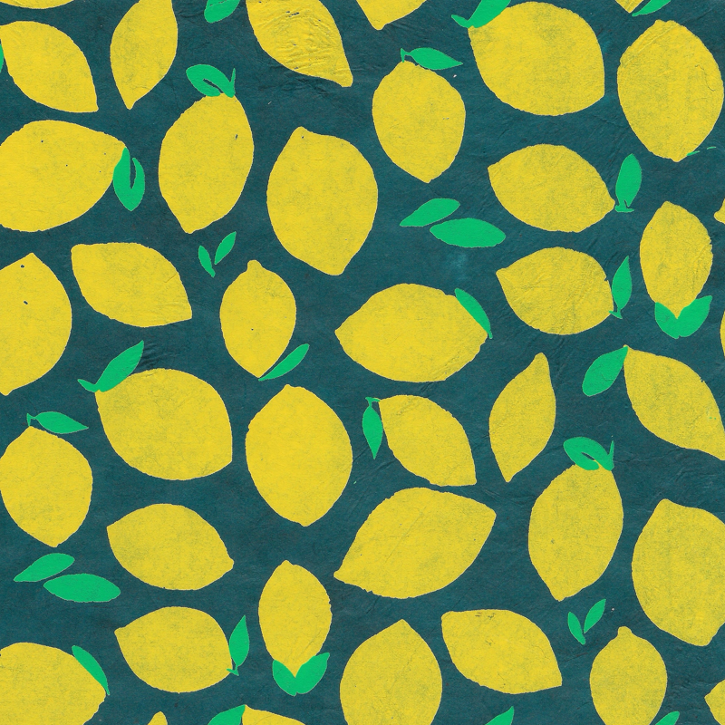 Lemon - Yellow/Green on Blue